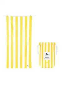 Dock & Bay Beach Towel, Super Absorbent, Quick Dry, Sand Free, Compact & Lightweight, 100% Recycled Materials, Includes bag - Large (160x90cm) - BORACAY YELLOW