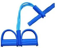 Generic Multifunction Fitness Resistance Band Pedal Exerciser Leg Exerciser Yoga Pull Rope Sit-Up Bodybuilding Expander Puller Blue