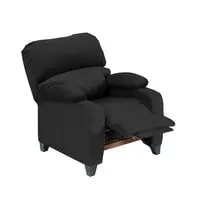 In House Velvet Classic Recliner Chair - Black - NZ71