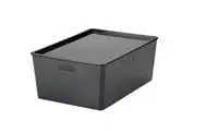Box with lid, transparent black37x54x21 cm