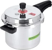 Royalford 5L Pressure Cooker - Induction Base Heavy-Duty Aluminium Pressure Cooker With Lid - Durable Handles - Ideal For Small To Medium Households - Saves Energy, Create Delicious, Home-Cooked Dish