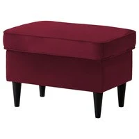 In House Chair Footstool Velvet With Elegant Design - Burgundy - E3