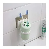 Generic Toothbrush Holder Magic Sticker, Green & White