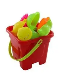 Rally Beach Toy Bucket Playset For Kids Red