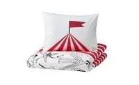 Generic Duvet Cover And Pillowcase, Circus Pattern Red /White150X200/50X80cm