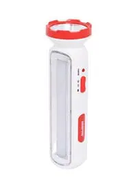 Geepas Rechargeable Led Torch With Emergency Lantern Red/White