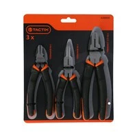 Tactix 3-Piece Pliers Set, Plier 190mm 7 1/2 In Long Nose 160mm 6 In Cutter 160mm 6 In