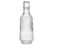 Carafe with stopper, clear glass/patterned0.9 l