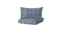 Duvet cover and pillowcase, dark blue/white150x200/50x80 cm