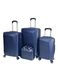 طقم حقائب أمتعة بعجلات من مورانو - 4 قطع (أزرق داكن)