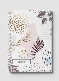Lowha Spiral Notebook With 60 Sheets And Hard Paper Covers With Abstract Floral Design, For Jotting Notes And Reminders, For Work, University, School