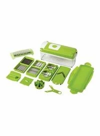 Generic - مجموعة أدوات تقطيع الخضروات والفواكه مكونة من 12 قطعة أخضر/فضي