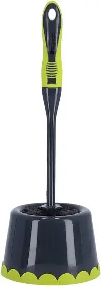 Royalford Toilet Brush With Holder - Easy Storage With Comfortable Handle - Compact Round Design - Clears Clogged Toilets And Drains - Ideal For Home & Office Use