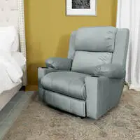 In House Velvet Rocking & Rotating Cinematic Recliner Chair With Cups Holder - Grey - Lazy Troy