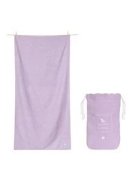 Dock & Bay Beach Towel, Super Absorbent, Quick Dry, Sand Free, Compact & Lightweight, 100% Recycled Materials, Includes bag - Large (160x90cm) - MEADOW LILAC