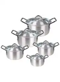 Generic 10-Piece Cookware Set Silver