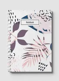 Lowha Spiral Notebook With 60 Sheets And Hard Paper Covers With Abstract Floral Design, For Jotting Notes And Reminders, For Work, University, School