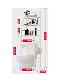 Almufarrej Toilet Cabinet Shelf Organizer Holder, White, 48X25X166cm