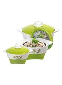 Royalford 3-Piece Insulated Hot Pot White/Green