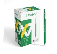 MASCO Pack of 50 Duo X7 Ball Pen, Green