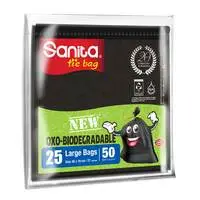 Sanita Tie Bag Tie Bags Biodegradable 50 Gallons 25 Bags