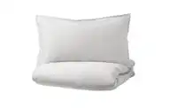 Duvet cover and pillowcase, grey/stripe150x200/50x80 cm