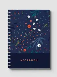 Lowha Spiral Notebook With 60 Sheets And Hard Paper Covers With Cool Abstract & Floral Design, For Jotting Notes And Reminders, For Work, University, School