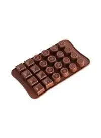 Generic 24 Grids Food Grade Silicone Cake Chocolate Baking Mould Brown 24X3X15Centimeter