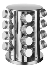 5Five 16-Piece Spice Jar With Rack Silver