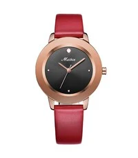 Meibin Analog Wrist Watch Leather Water Resistant For Women, M1200-Rrg