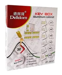 Defelom Aluminium Cabinet Key Box, 32 Hanger Key Chains