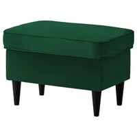 In House Chair Footstool Velvet With Elegant Design - Dark Green - E3