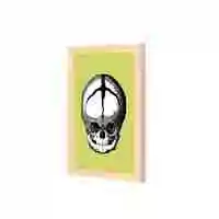 Lowha Yellow Skull Wall Art Wooden Frame Wood Color 23X33cm