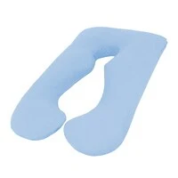 وسادة الحمل والأمومة سليب نايت على شكل حرف U لدعم كامل الجسم مع غطاء قابل للغسل، أزرق سماوي