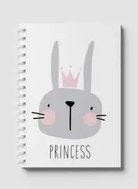 Lowha Spiral Notebook With 60 Sheets And Hard Paper Covers With Rabbit Princess Design, For Jotting Notes And Reminders, For Work, University, School