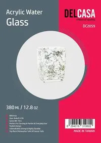 Delcasa Acrylic Water Glass, 380ml/12.8Oz, Dc2059, Transparent Water Cup Drinking Glass, Top Rack Dishwasher Safe & Freezer Safe
