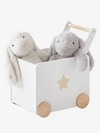 صندوق تخزين للأطفال بعجلات من دريبا - أبيض