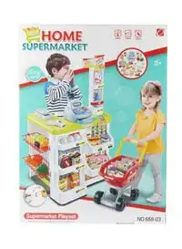 Generic Supermarket Shopping Trolley With Vegetable Toys