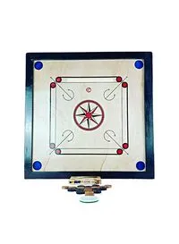 Child Toy Wooden Carrom Board With 24 Coins & Striker Set-24x24 Inch
