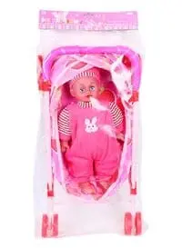 Rolly Toys Cute Baby Doll With Lightweight And Foldable Doll Stroller
