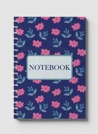 Lowha Spiral Notebook With 60 Sheets And Hard Paper Covers With Floral Design, For Jotting Notes And Reminders, For Work, University, School