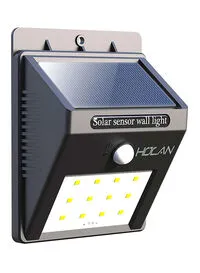 Generic مصباح حائط يعمل بالطاقة الشمسية مزود بمستشعر حركة Holan مزود بـ 12 مصباح LED متعدد الألوان