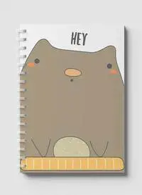 Lowha Spiral Notebook With 60 Sheets And Hard Paper Covers With Hey With Animal Drawing Design, For Jotting Notes And Reminders, For Work, University, School