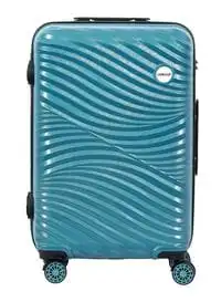 حقيبة بيج ديزاين خفيفة الوزن لحمل الأمتعة مع عجلة دوارة ونظام قفل، أزرق فولاذي، 24 بوصة