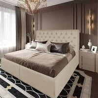 هيكل سرير كتان من In House Lujin - مقاس كوين - 200×140 سم - بيج فاتح