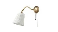 Wall lamp, brass/white