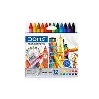 DOMS Extra Long Wax Crayons Set Of 12 Shades