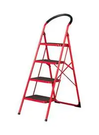 Almufarrej 4-Step Ladder, Red, 130cm