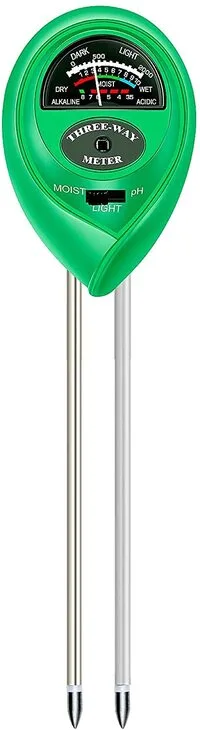 Sky-Touch Soil PH Meter 3-In-1 Soil Moisture/Light/ Gardening Test Tool Test For Garden Farm Lawn Indoor And Outdoor (No Battery Needed), Green