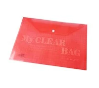 MASCO Clear Document Bag with Snap Button, Pack of 12, Assorted
